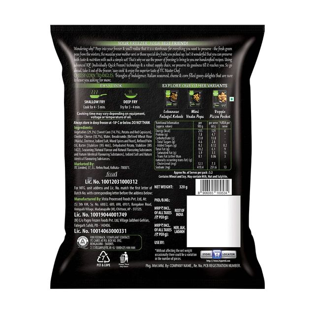 ITC Master Chef Cheesy Corn Triangle Nugget | Goodness of Protein | With Cheddar Cheese | 18 pieces
