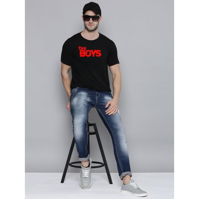 Smartees Men's Printed T-shirt | Style No 23 | Black - M