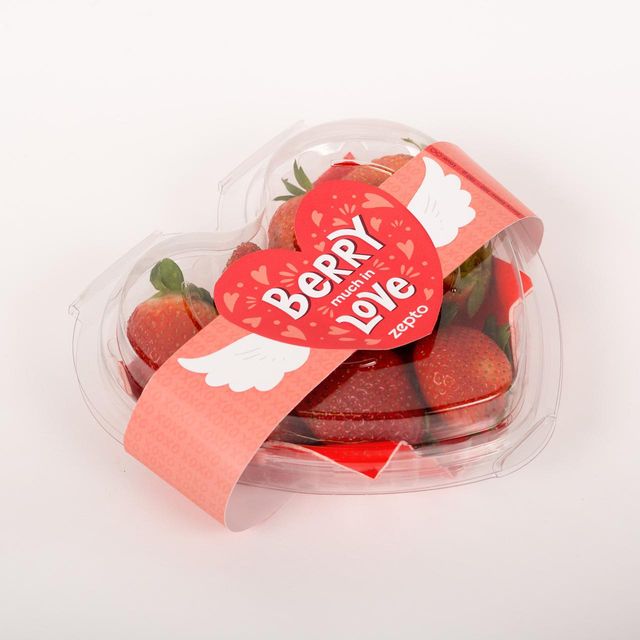 Bloom Bunch Of 3 Roses(1pc) & Strawberry Heart Shaped Box(200gms) Combo