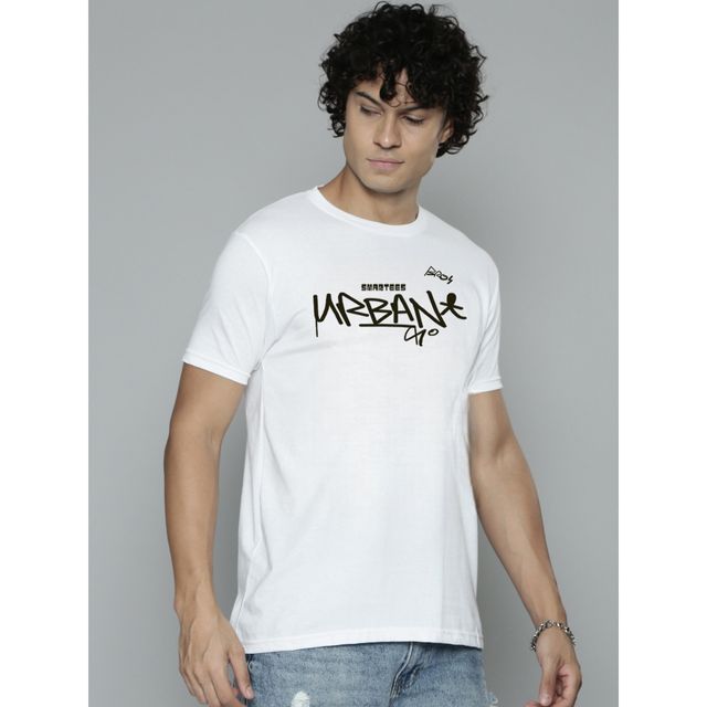 Smartees Men's Printed T-shirt | Style No 36 | White - M