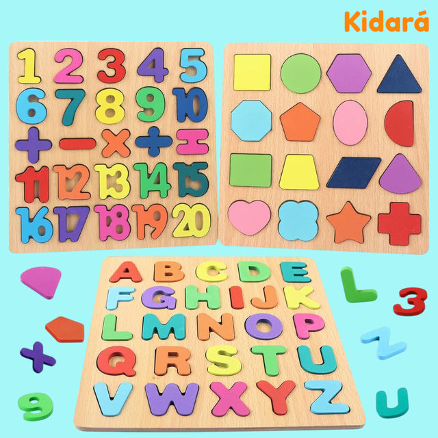 Kidara Learn and Play 3-In-1 Puzzle | Gift For Kids 2+ | Fun Learning-Problem-Solving and More