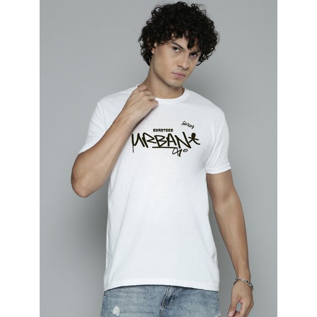 Smartees Men's Printed T-shirt | Style No 36 | White - M