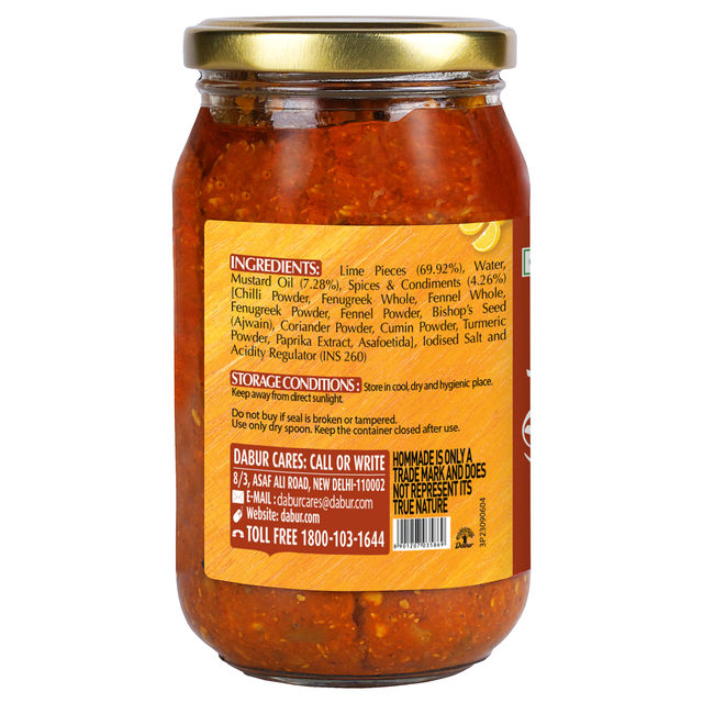 Dabur Hommade Lime Pickle Bottle
