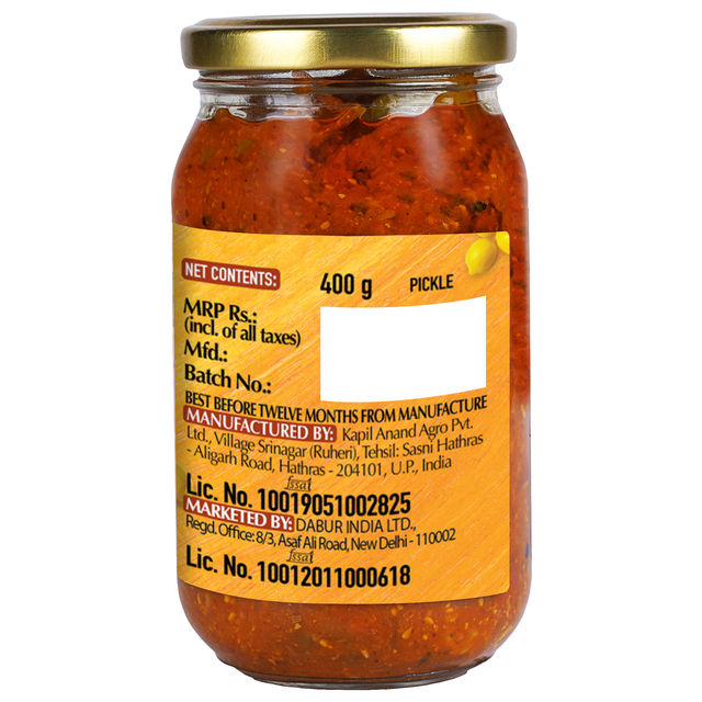Dabur Hommade Lime Pickle Bottle