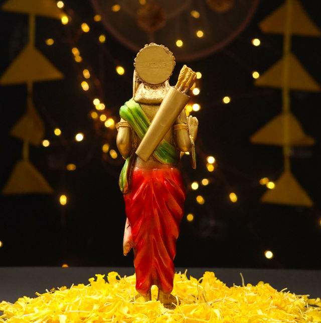 Antique Gold Ram Idol Resin 8 inch by Servdharm