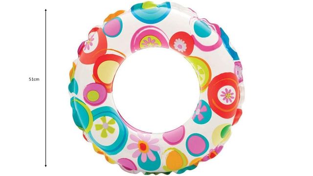Intex 51cm Assorted Prints Swim Ring: Colorful Inflatable Pool Float