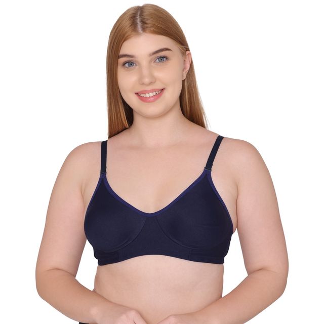 Tweens Non Padded Cotton Rich Concealer T-Shirt Bra | Navy Blue-38B