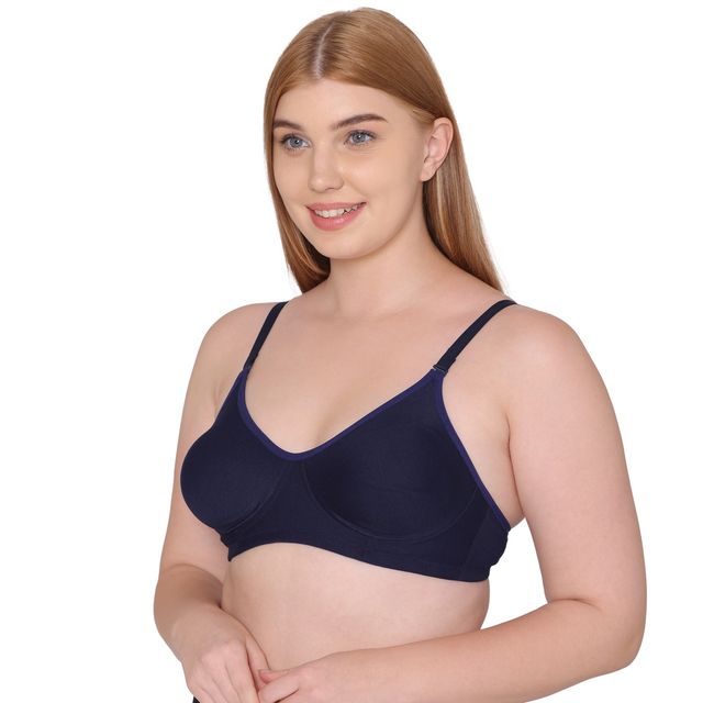 Tweens Non Padded Cotton Rich Concealer T-Shirt Bra | Navy Blue-38B
