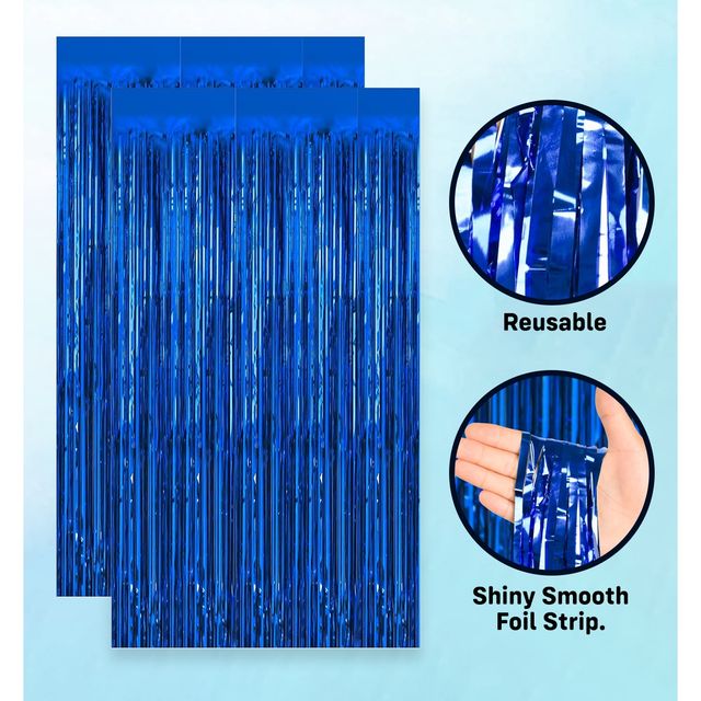 Party Propz Foil Curtain Blue - Pack Of 2