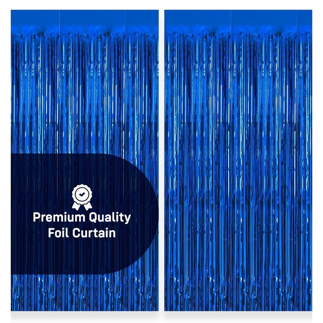 Party Propz Foil Curtain Blue - Pack Of 2