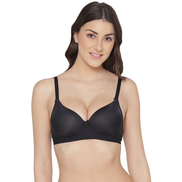 Tweens Heavily Padded Soft Polyamide Fabric 3/4th Coverage Bra | Black - 40B