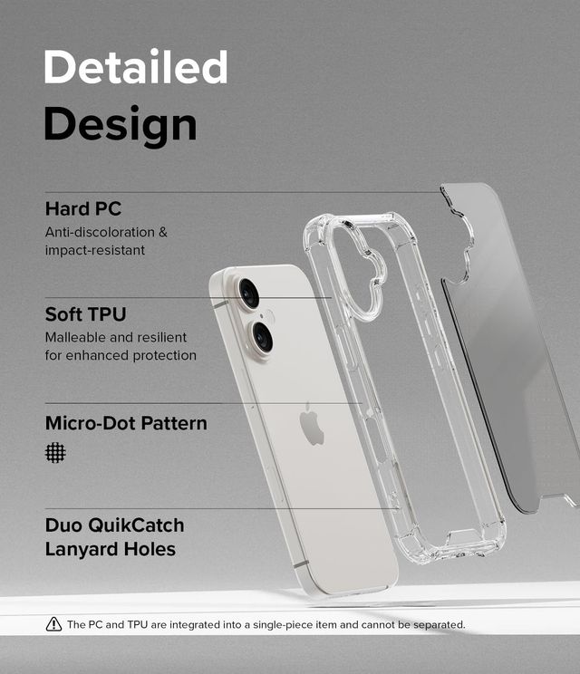 ExpressB For iPhone 16 Plus Case Cover Anti-Scratch Shockproof Bumper Pc+Tpu - Clear