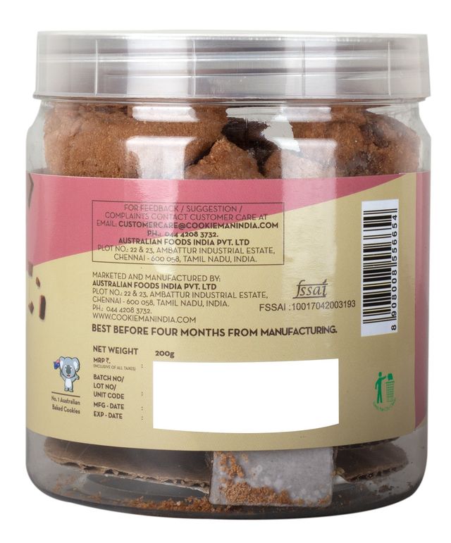 Cookie Man Double Chocolate Chunk Cookies Biscuits