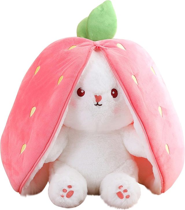 Babique Reversible Carrot Plush Soft Toy Cute Kids Animal Home Car Decor Kids Birthday Boys/Girls/Baby (Pink) 25 cm
