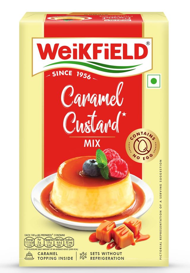 Weikfield Caramel Custard Mix Flavour Carton