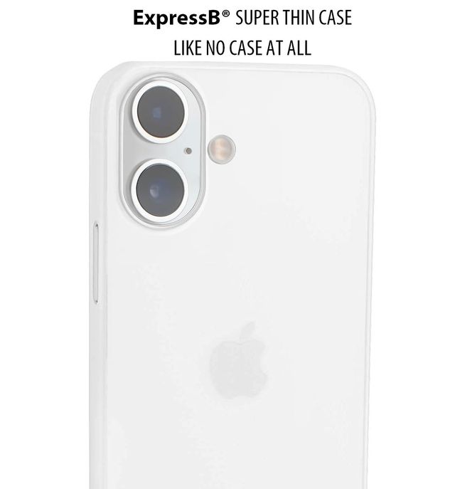 ExpressB for iPhone 16 Case Back Cover Zero Drop Protect Ultra Thin Matte - White