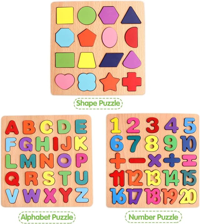 Kidara Learn and Play 3-In-1 Puzzle | Gift For Kids 2+ | Fun Learning-Problem-Solving and More