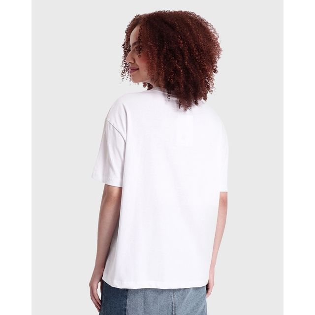 Bewakoof Women's Don't Invade Graphic Printed Oversized T-shirt | White - XL