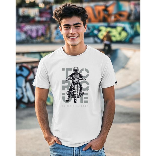 Bewakoof Men's Torque Graphic Printed T-shirt | White | M