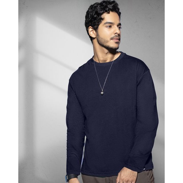 Bewakoof Round Neck Men's T-shirt | Blue - L