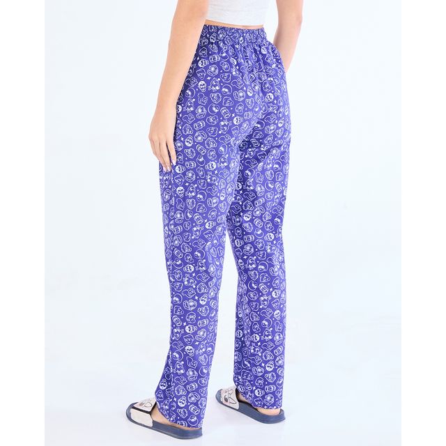 Bewakoof Official Scooby Doo Merchandise Women's Blue All Over Printed Pyjamas | L