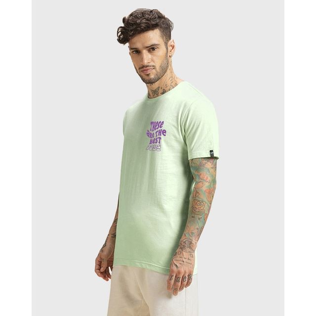 Bewakoof Official Minions Merchandise Men's Best Buds Graphic Printed T-shirt | Green - S