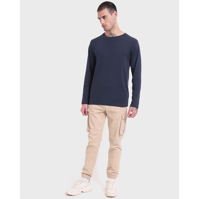 Bewakoof Round Neck Men's T-shirt | Blue - L