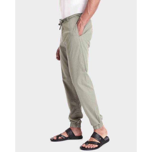 Bewakoof Men's Joggers | Green - L