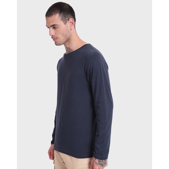 Bewakoof Round Neck Men's T-shirt | Blue - L