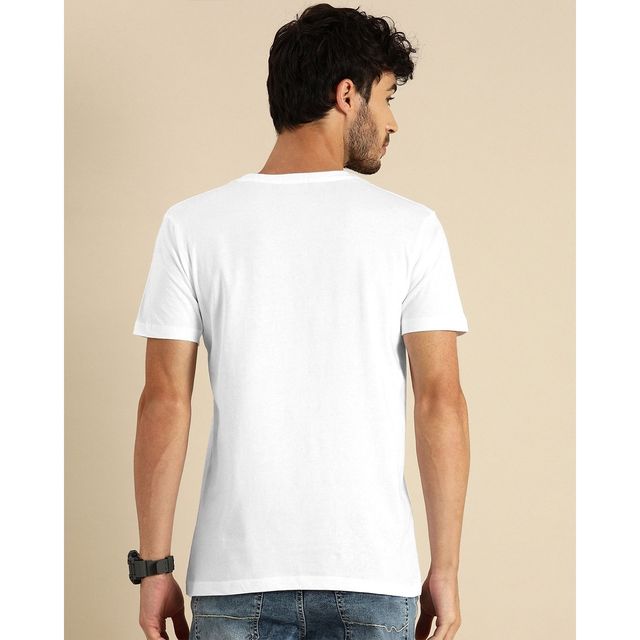Bewakoof Men's Torque Graphic Printed T-shirt | White | M