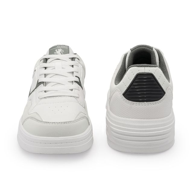 Red Tape Men's Super Sneakers | Sleek Design | Lightweight EVA Sole | White and Grey - UK 6