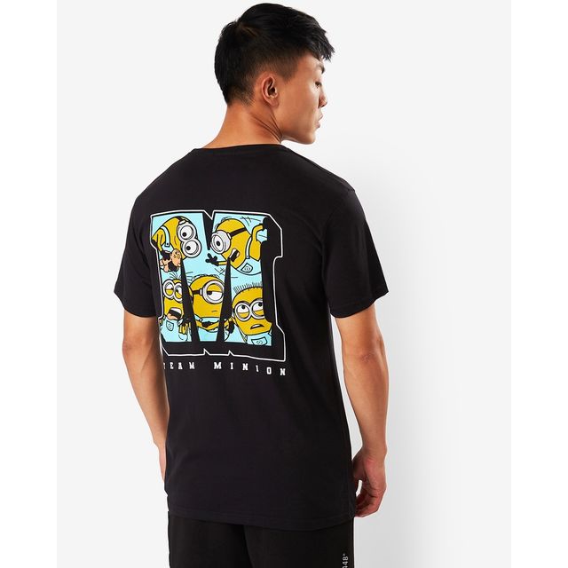 Bewakoof Official Minions Men's Minions Weird Is A Side Effect Typography T-shirt | Black - S