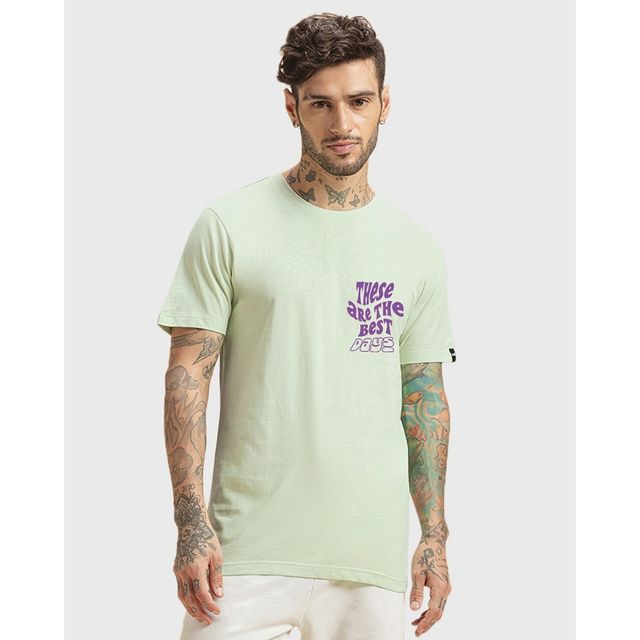 Bewakoof Official Minions Merchandise Men's Best Buds Graphic Printed T-shirt | Green - S