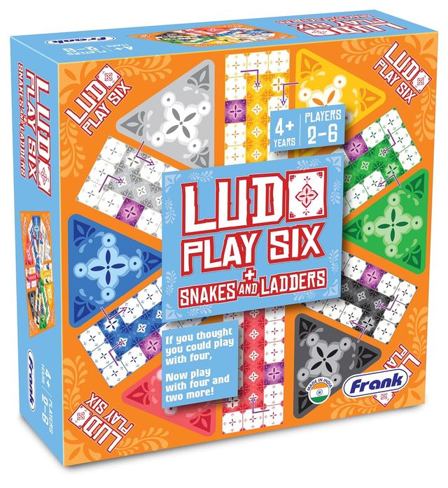 Frank Ludo Play Six, And Snakes And Ladders - For Upto 6 Players