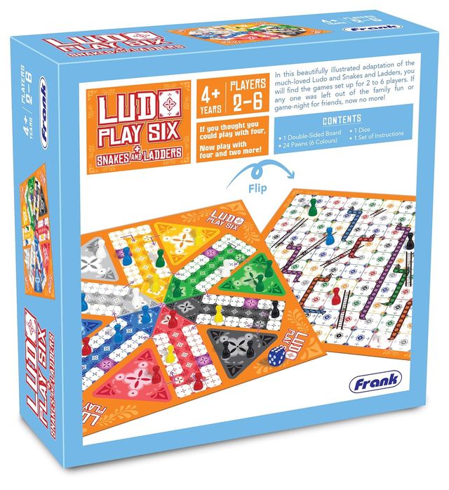 Frank Ludo Play Six, And Snakes And Ladders - For Upto 6 Players