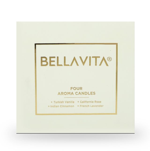 Haus & Kinder Exotic Wings King Bedsheet - 100% Cotton (270X270Cm) (1pc) & Bella Vita Organic Vanilla Candles - Cinnamon Lavender & Rose Aroma (240g) Combo
