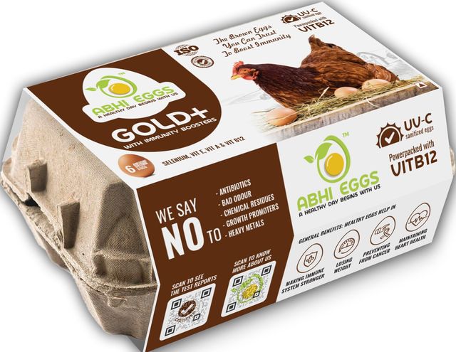 Abhi Eggs Gold + Brown Eggs with Immunity Boosters 6 pc Combo