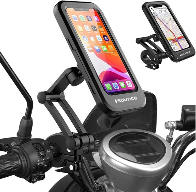 Sounce Bike Phone Mount Waterproof Smartphone Holder For 4 - 7 inches Smartphones| 360 Rotation - Black