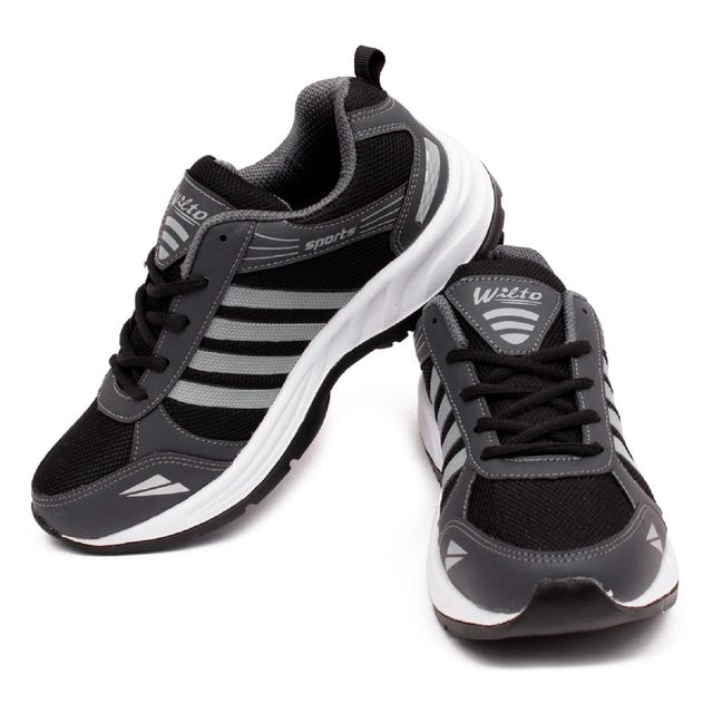Asian Jio-13 Men Sports Shoes | Black-Silver | Size-9