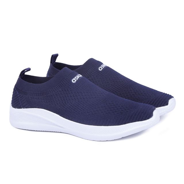 Asian Men s Wind-04 Navy Blue Laceless Shoes | UK-6