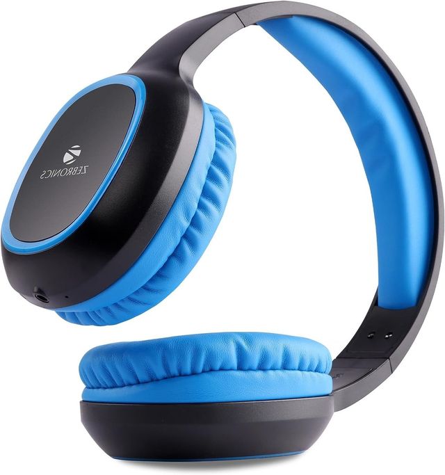 Zebronics Thunder BT 5.3 Headphone, 60H, Gaming Mode, Dual Pairing, ENC, AUX, mSD, Voice Asst(Blue)