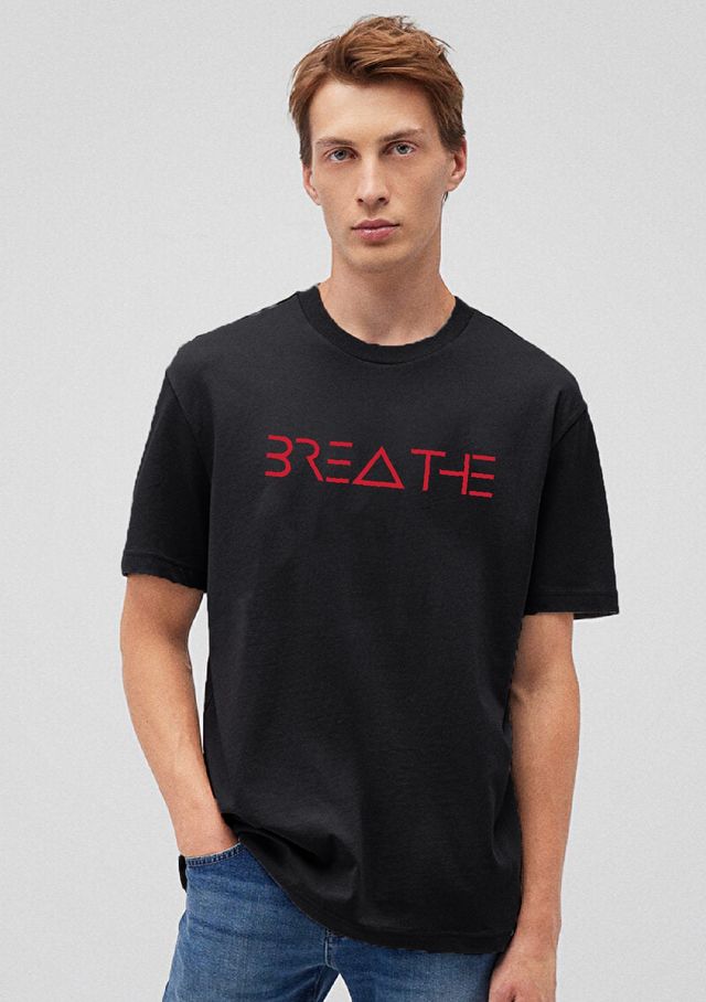 De Tees Men's Half Sleeve T-shirt | MHS-BREATH | Charcoal Grey - M