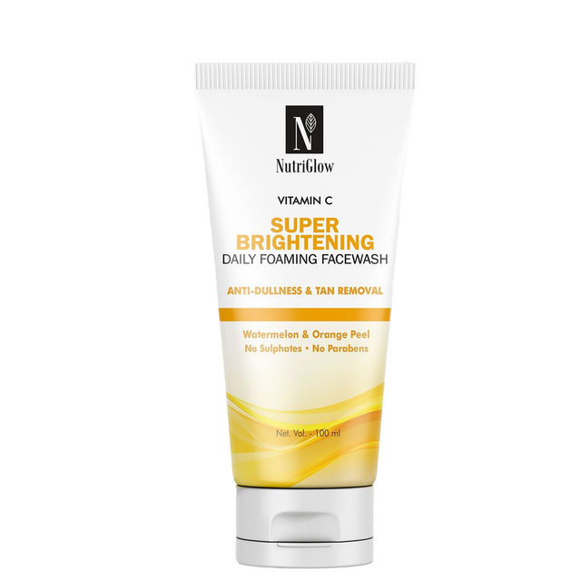 NutriGlow Vitamin C Daily Foaming Facewash | With Orange Peel | Oil Control | Sulphate Free