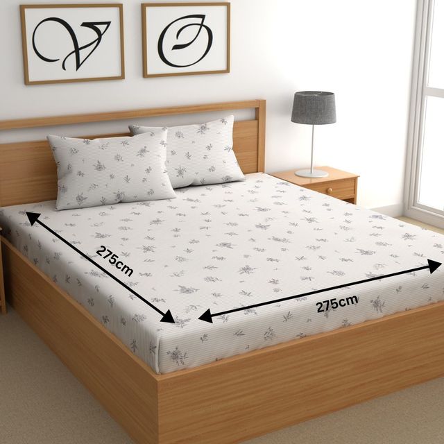 CHHAVI INDIA King Size Bedsheet With 2 Pillow Covers | Design Kb1712