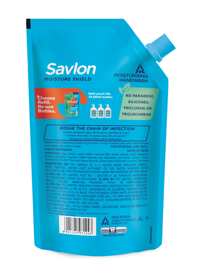 Savlon Handwash Moisture Shield Pouch Combo 