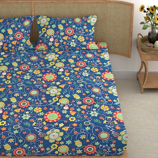 CG HOMES Double Bedsheet With Two Pillow Covers | Design Db618