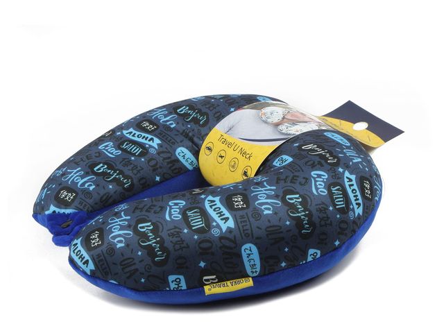 ORKA Unisex Printed Spandex Neck Pillow | Blue - One Size