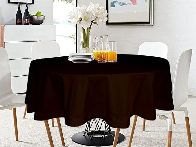 Lushomes Table Cloth - Brown | Cotton | 40 inch Round | 2 Seater