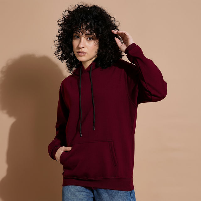 Buy Smartees Women's Sweatshirt | SS Solid Maroon | Maroon - L