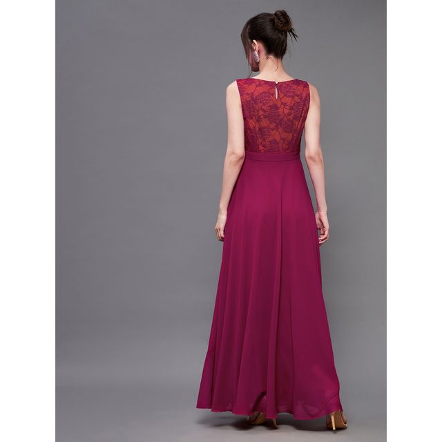 Miss Chase Just My Imagination Maxi Dress Dark | Pink & Rust | S